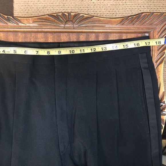 Stanley Blacker,Men,Formal suit,Black,Sz 32,Red braces,Crossed buttons,MadeUSA.! - Picture 13 of 15